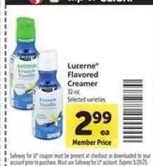 Safeway Lucerne Flavored Creamer offer
