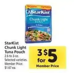 Safeway Starkist Chunk Light Tuna Pouch offer