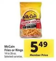 Safeway McCain Fries or Rings offer