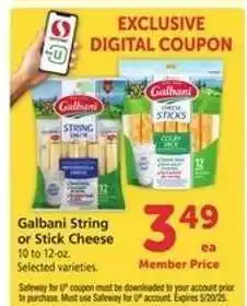 Safeway Galbani String or Stick Cheese offer