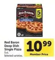 Safeway Red Baron Deep Dish Single Pizza offer