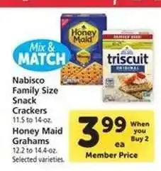 Safeway Nabisco Family Size Snack Crackers offer