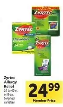 Safeway Zyrtec Allergy Relief offer