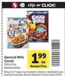 Safeway General Mills Cereal offer