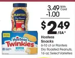 Kroger Hostess Snacks or Planters Dry Roasted Peanuts offer