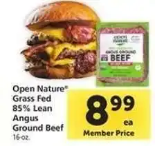 Safeway Open Nature Grass Fed 85% Lean Angus Ground Beef offer