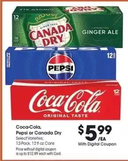Kroger Coca-Cola, Pepsi or Canada Dry offer