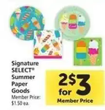 Safeway Signature SELECT Summer Paper Goods offer