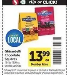 Safeway Ghirardelli Chocolate Squares offer