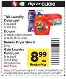 Safeway Tide Laundry Detergent offer