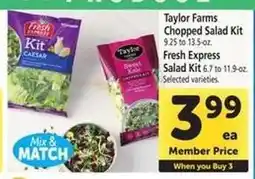 Safeway Taylor Farms Chopped Salad Kit & Fresh Express Salad Kit offer