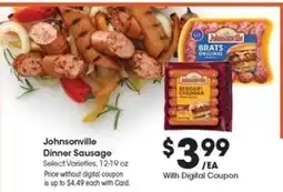 Kroger Johnsonville Dinner Sausage offer