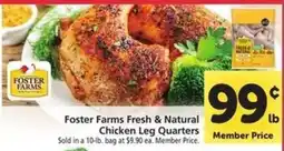 Safeway Foster Farms Fresh & Natural Chicken Leg Quarters offer