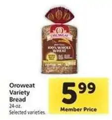 Safeway Oroweat Variety Bread offer