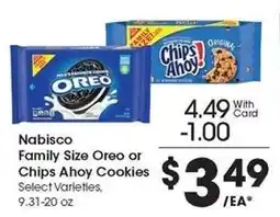Kroger Nabisco Family Size Oreo or Chips Ahoy! Cookies offer