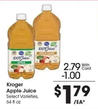 Kroger Kroger Apple Juice offer