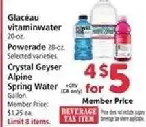 Safeway Glacéau vitaminwater, Powerade, Crystal Geyser Alpine Spring Water offer