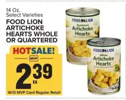 Food Lion FOOD LION ARTICHOKE HEARTS WHOLE OR QUARTERED offer