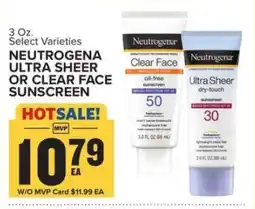 Food Lion Neutrogena Ultra Sheer or Clear Face Sunscreen offer