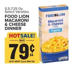 Food Lion FOOD LION MACARONI & CHEESE DINNER offer