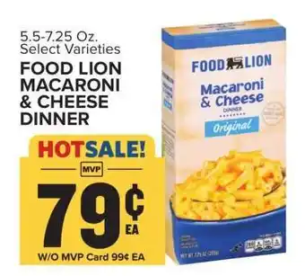 Food Lion FOOD LION MACARONI & CHEESE DINNER offer