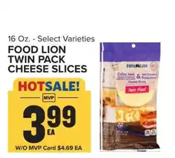Food Lion FOOD LION TWIN PACK CHEESE SLICES offer
