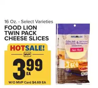 Food Lion FOOD LION TWIN PACK CHEESE SLICES offer