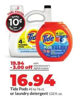 Hy-Vee Tide Pods or Laundry Detergent offer