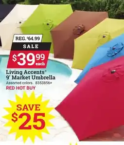 Ace Hardware Living Accents 9' Market Umbrella offer