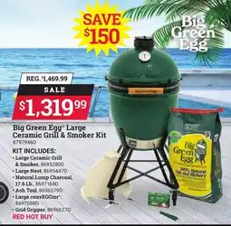 Ace Hardware Green Egg Large Ceramic Grill & Smoker Kit offer