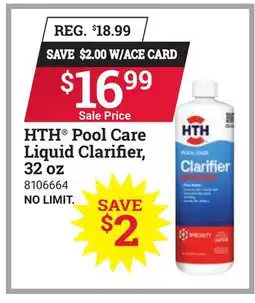 Ace Hardware HTH Pool Care Liquid Clarifier, 32 oz offer