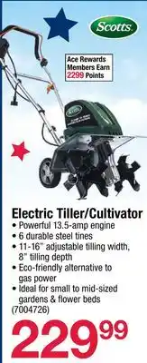 Ace Hardware Scotts Electric Tiller/Cultivator offer