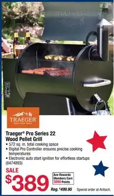 Ace Hardware Traeger Pro Series 22 Wood Pellet Grill offer