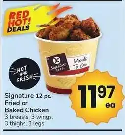 Albertsons Signature 12 pc. Fried or Baked Chicken - 3 breasts, 3 wings, 3 thighs, 3 legs offer