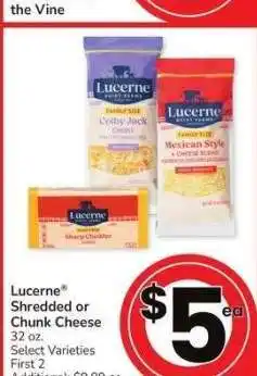 Albertsons Lucerne Shredded or Chunk Cheese - 32 oz. Select Varieties offer