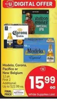 Albertsons Modelo, Corona, Pacifco or New Belgium - 12 pk offer