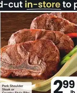 Albertsons Pork Shoulder Steak or Country Style Ribs - Bone - In, Value Pack offer