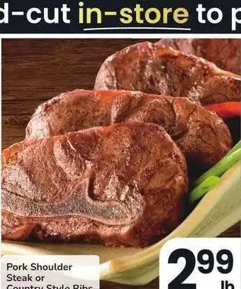 Albertsons Pork Shoulder Steak or Country Style Ribs - Bone - In, Value Pack offer