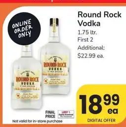 Albertsons Round Rock Vodka - 1.75 ltr offer