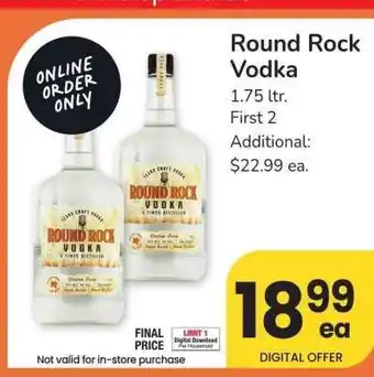 Albertsons Round Rock Vodka - 1.75 ltr offer