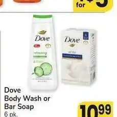 Albertsons Dove Body Wash or Bar Soap - 6 pk. Select Varieties offer