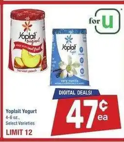 Albertsons Yoplait Yogurt - 4-6 oz., Select Varieties offer