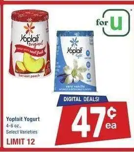 Albertsons Yoplait Yogurt - 4-6 oz., Select Varieties offer