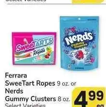 Albertsons Ferrara SweeTart Ropes 9 oz. or Nerds Gummy Clusters 8 oz. - Select Varieties offer