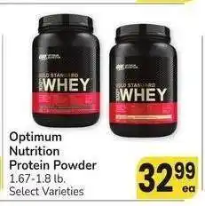 Albertsons Optimum Nutrition Protein Powder - 1.67-1.8 lb. Select Varieties offer