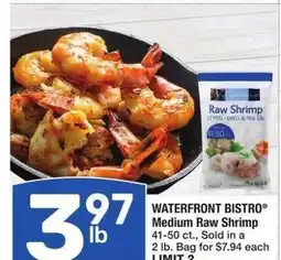 Albertsons WATERFRONT BISTRO Medium Raw Shrimp - 41-50 ct., Sold in a 2 lb. Bag for $7.94 each offer