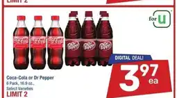Albertsons Coca-Cola or Dr Pepper - 6 Pack, 16.9 oz., Select Varieties offer