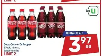 Albertsons Coca-Cola or Dr Pepper - 6 Pack, 16.9 oz., Select Varieties offer
