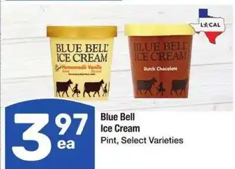 Albertsons Blue Bell Ice Cream - Pint, Select Varieties offer