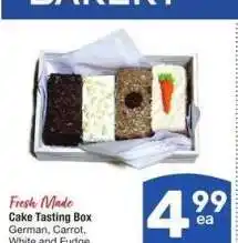 Albertsons Cake Tasting Box - German, Carrot, White and Fudge offer